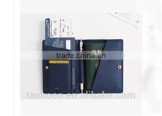 Handmade Travel Ticket Bag,Personalized Passport Holder ,Passport Cover With Pen Holder
