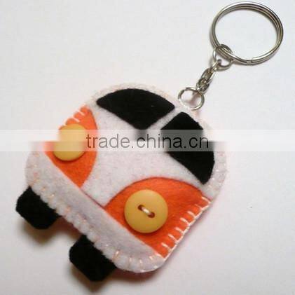 alibaba express hot sale high quality decorative new products fabric eco friendly felt custom car keyring made in china