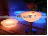 lighting round bar table with stainless steel base