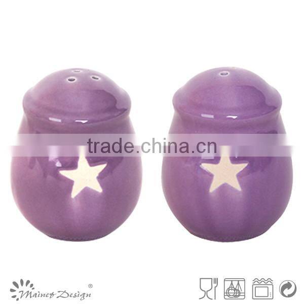 New design ceramic Salt and Pepper shaker,Customized stoneware Salt Pepper