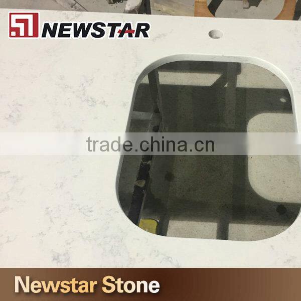 Eco stone countertops volakas quartz countertop white with sink cutout