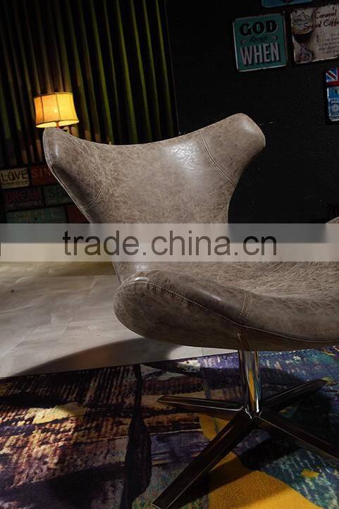 YYF2 lofty high quality Italian vintage leather antique adjustable dining swan chair