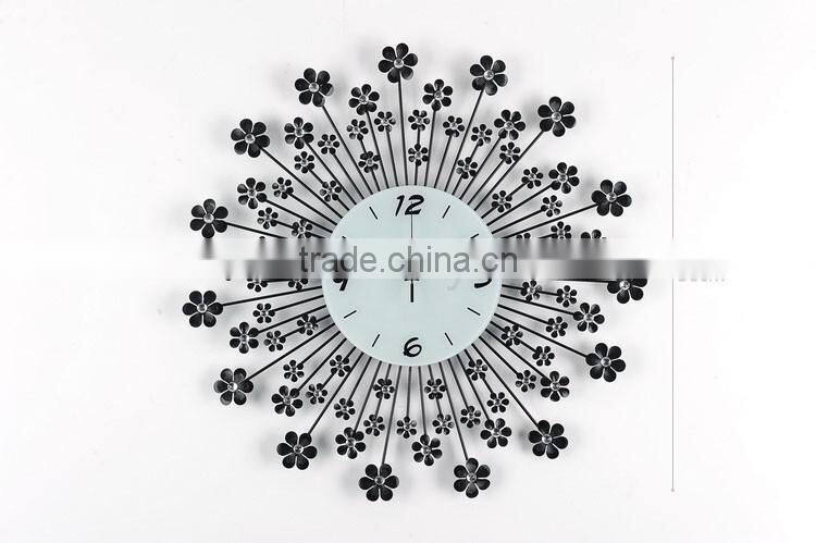 Wholesale decoration large wall clock flower design factory