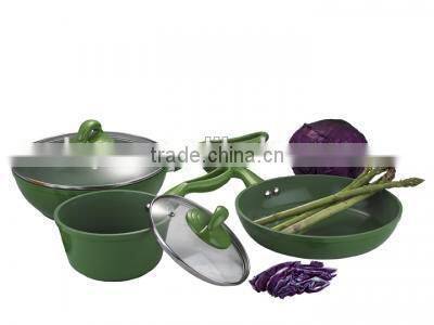 5pcs heat resistant painting die casting aluminum nonstick cookware set