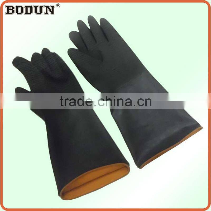 A3020 hand with wrinkle balck rubber industrial glove cleaning glove