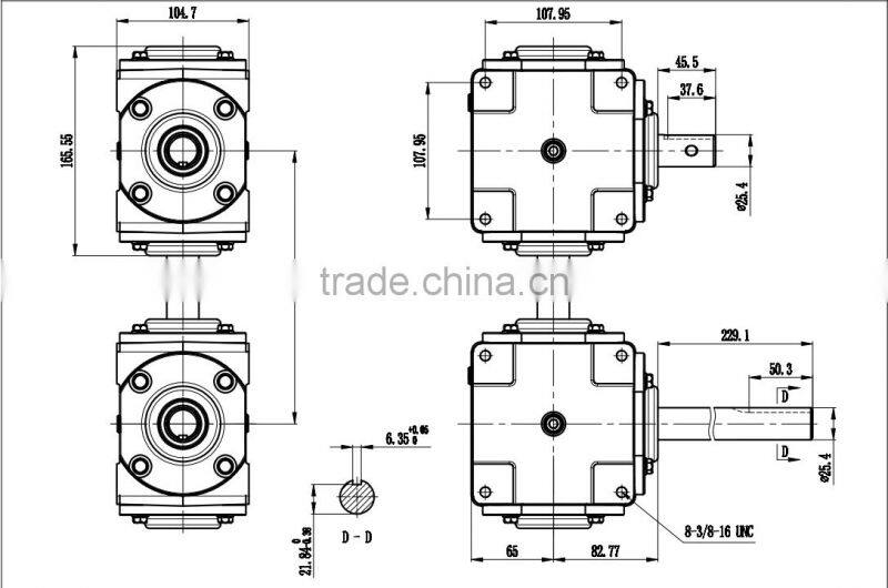 1.5 1 ratio gearbox for grain transportation storage