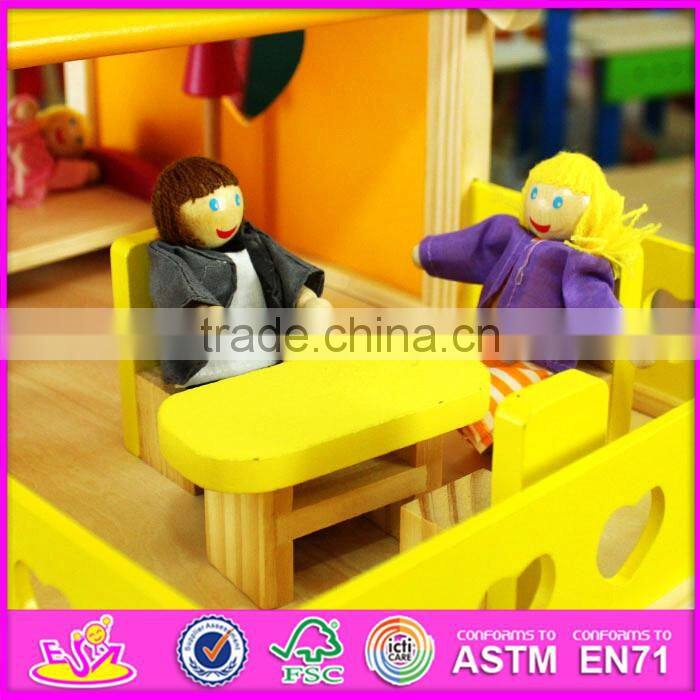 2016 new design baby wooden diy house toy, top fashion kids wooden diy house toy W06A157