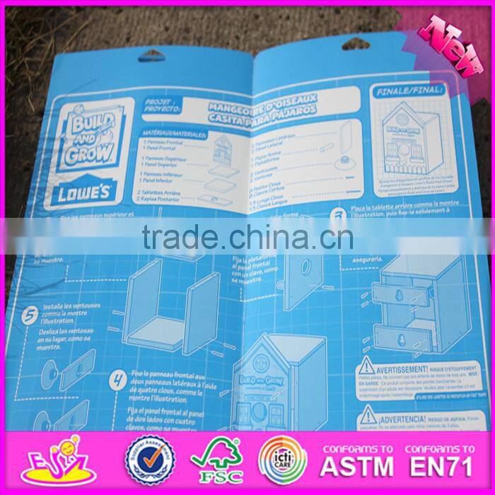 2016 new fashion funny children wooden bird house W03B049