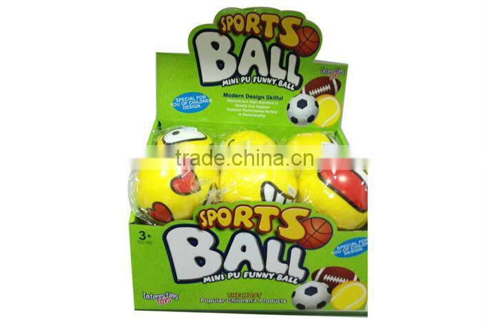 new in market 4 inch smile face plastic sport pu stress ball with 7P