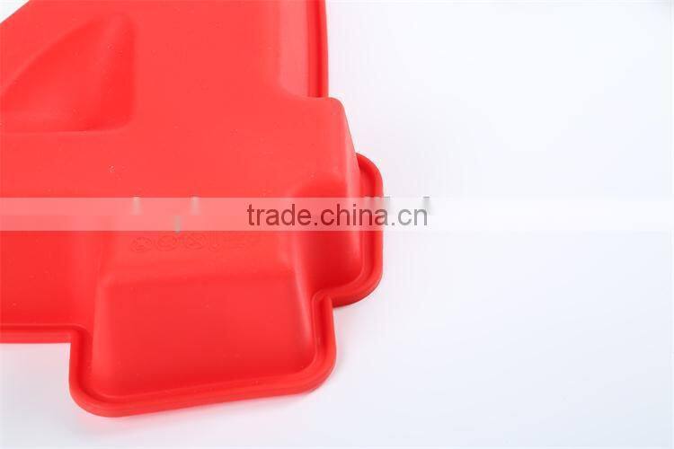 Number four shape mold DIY cookie mold silicone molds for microwave cake