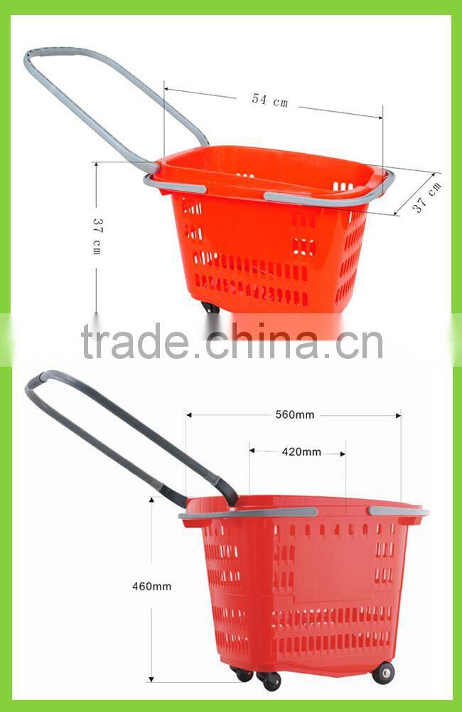 Household Plastic Rolling Basket Cart&Trolley for Sale