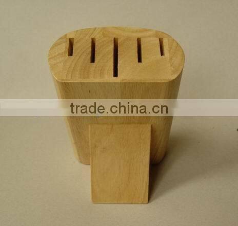 Regular 5- Slots Rubber wood Knife block, Stand, holder