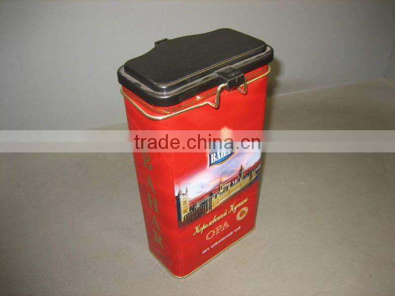 Airtight Tea Can with Wave Shaped Body/Plastic Lid, Tea Box