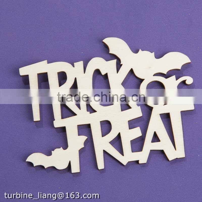 Unfinished Wood Laser Cut Trick Or Treat Cutout