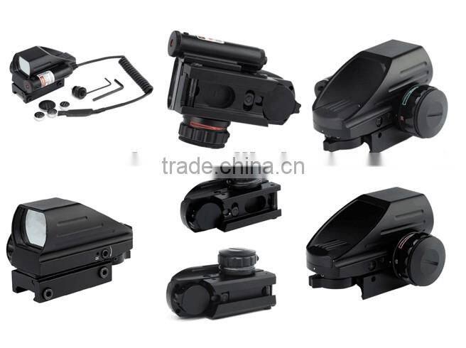 Erains TAC Optics Tactical Reflex Sight with 4 variable red dot reticles scope with red laser sight attached