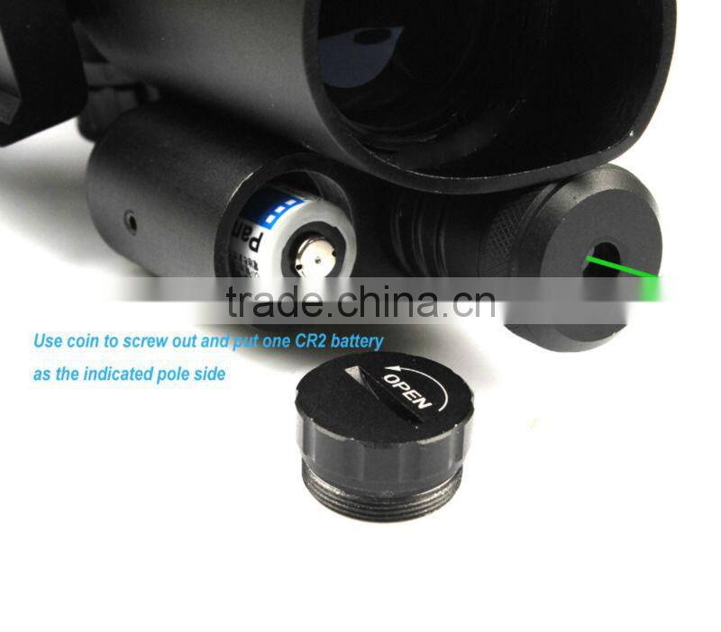 Tactical compact 1.5-5X32 riflescope red/green illuminated Mil-Dot Reticle with side attached green laser scope combo