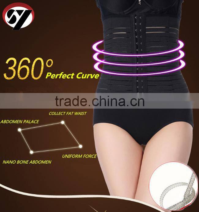 3 Hooks Black Postnatal breathable free sample belly shaper body shaper for women