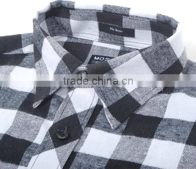 Man flannel shirts casual checks flannel shirts double brushed flannel shirt for man