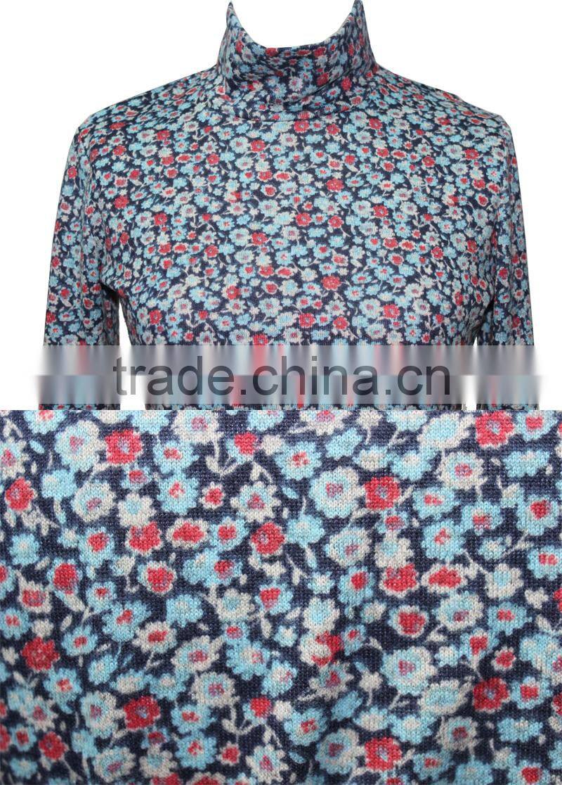 women clothing plus size long sleeve shirt garment high collar floral print laides blouse winter