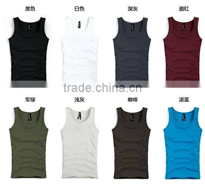 unisex plain color tank top wholesale/with your logo embroidery