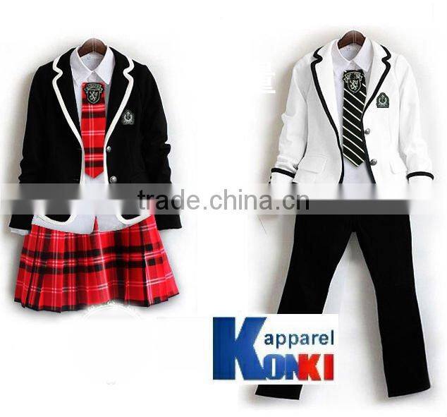 classic elegant black and white fishionable school uniforms to UK