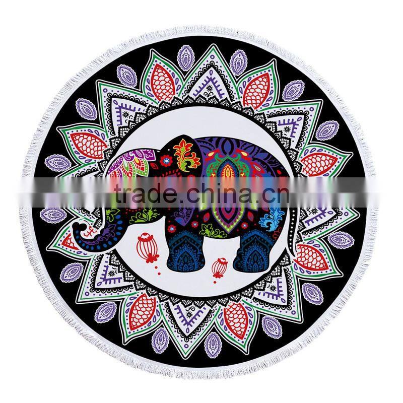 2017 Factory direct sale Latest Type Ready Stcok 100% Cotton round Beach Towel