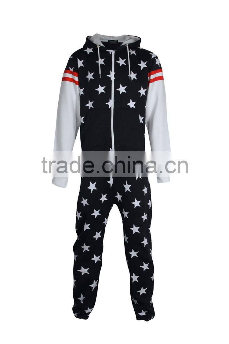 PA0043A all over american flag printed men's onesie