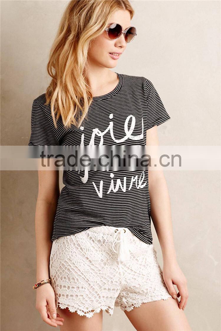 Bulk wholesale clothing custom woman short sleeve t-shirts wholesale t-shirts