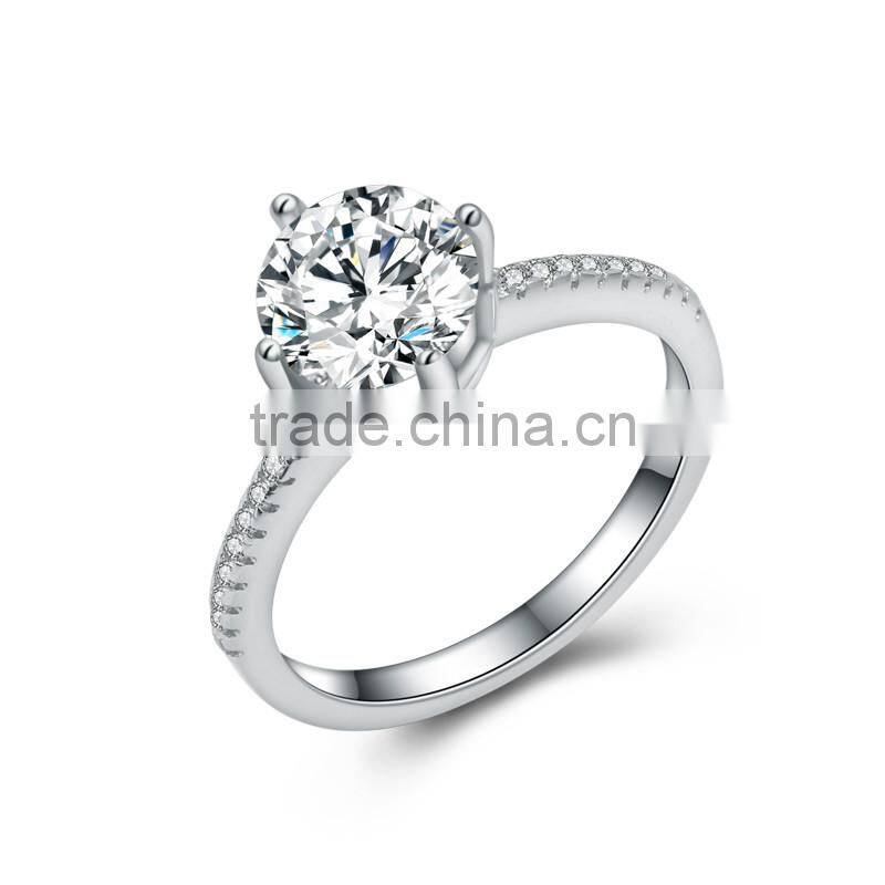 Hotsale inspiratioanl jewelry classical wedding bands s925 silver CZ rings