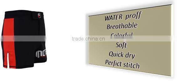 2016 NEW STYLE BLACK MMA SHORTS WITH LOGO ON THE BOTTON OF LEG OPENING