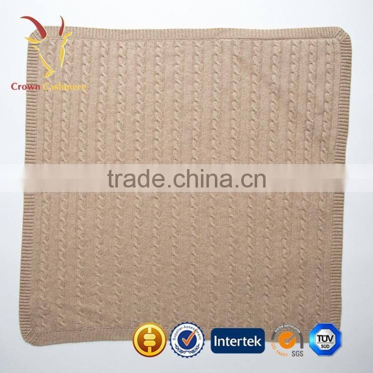 High Quality Knit Cable Cashmere Blanket