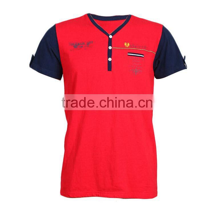 Fashion OEM v neck t shirt men custom priting