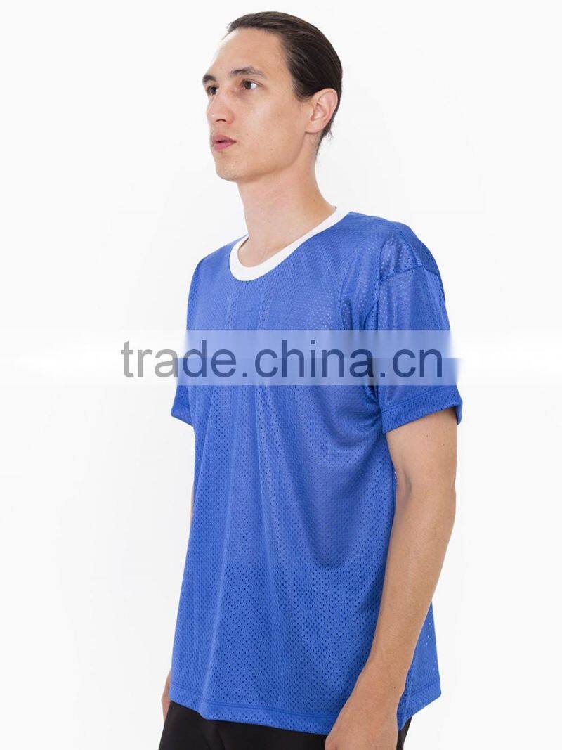 moisture wicking poly mesh athiletic tee polyester mesh gym sports tshirt