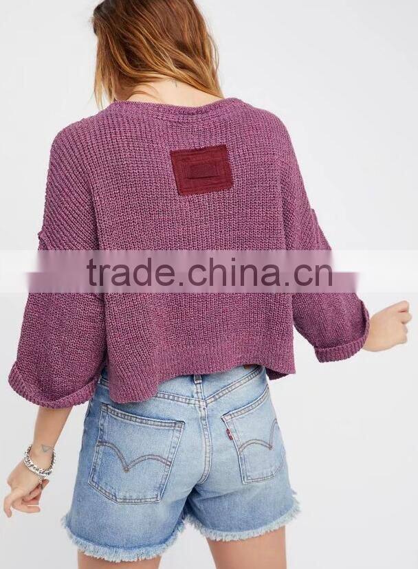 Runwaylover 127 New Style 2017 Ladies Deep V-Neck Loose Knitted T-Shirts