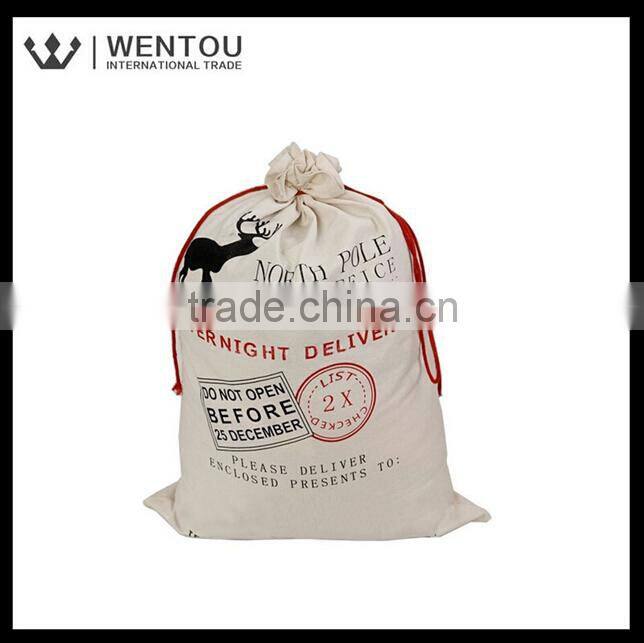 Wholesale Personalized Monogrammed Christmas gift bag with drawstring