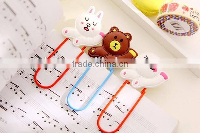 Planner clip nimal shape silica gel paper clip customizable cartoon clip