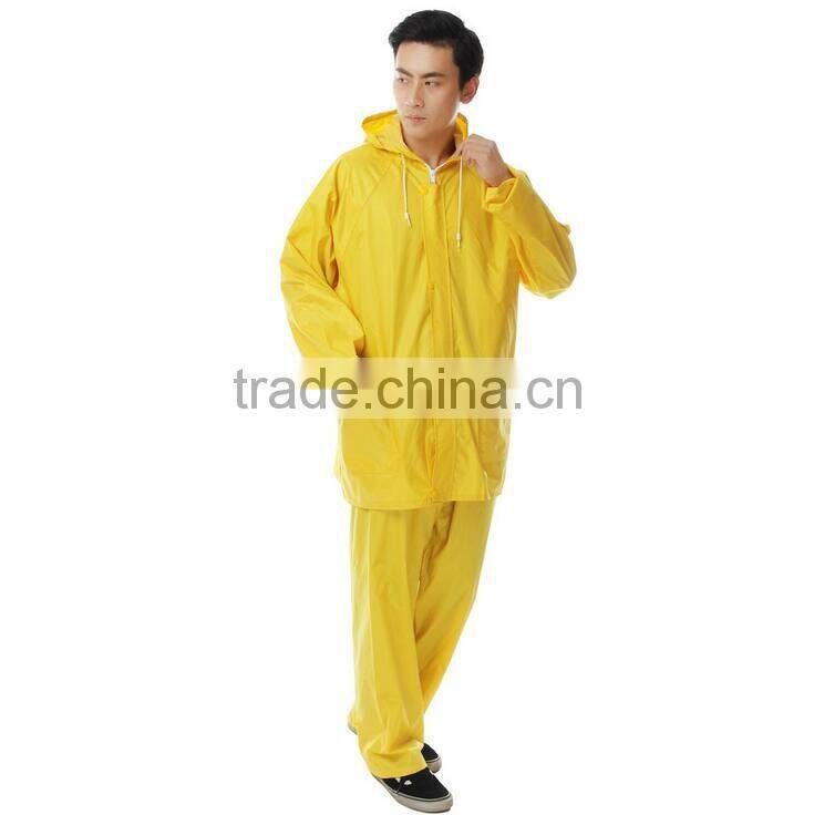 superior quality yellow fashion PVC waterproof suits raincoat