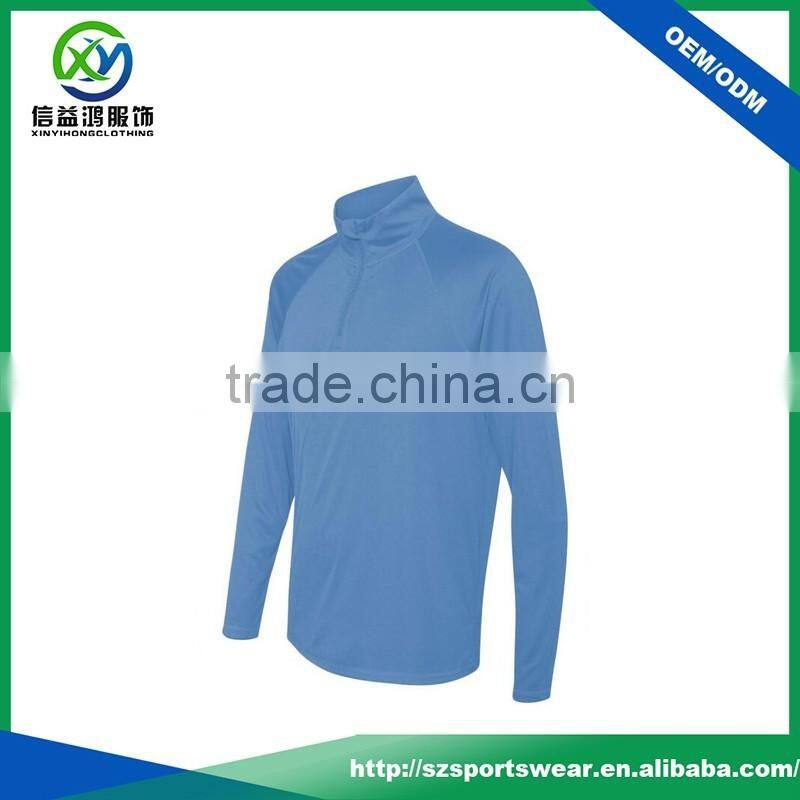 Basic Design Available Color Raglan Sleeve Light Weight 1/4 Zip Pullover Sweatshirt