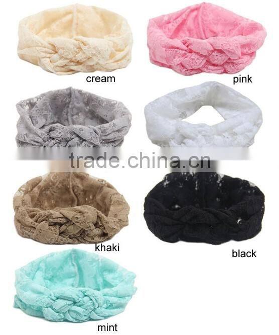 kids girl elastic lace cross headband, elastic lace headband for kids
