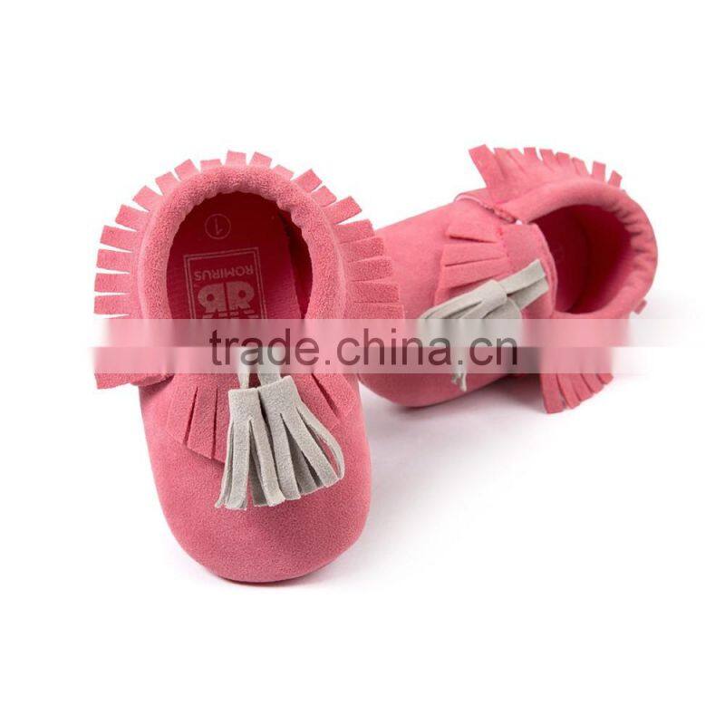 PU baby moccasins with tassels, tassel baby moccasin
