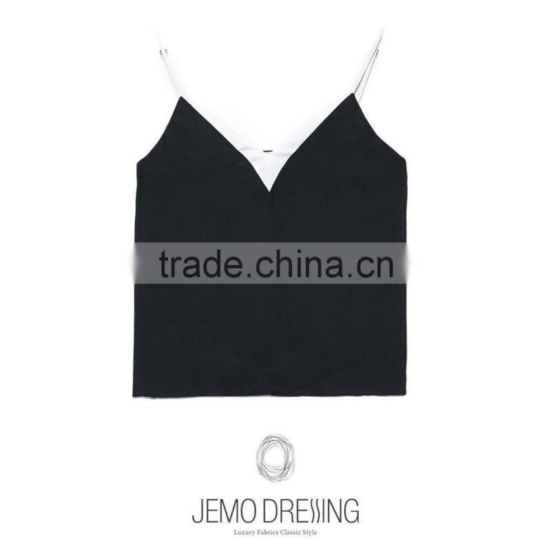 V neck fashion casual summer woman blouse wholesale tank top