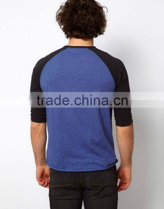 Contrast Sleeves Baseball Tee Shirt