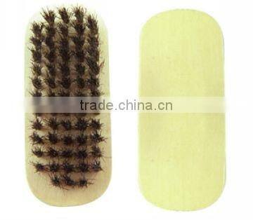 wooden handle 100% brown horse hair shoe brush