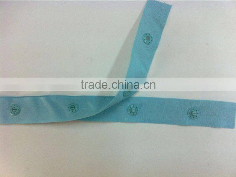 Colored Plastic Snap Button Tape for Garment, Polyester Tape, Press Snap Button