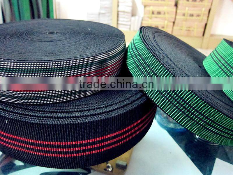 high quality custom 70mm polyester elastic furniture webbing