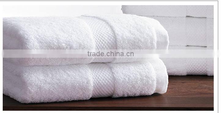 100% cotton full white satin towel for luxury hotel