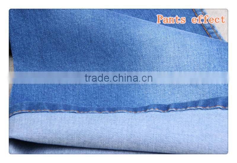 Light blue 98%cotton 2%spandex jeans denim fabric for women jeans