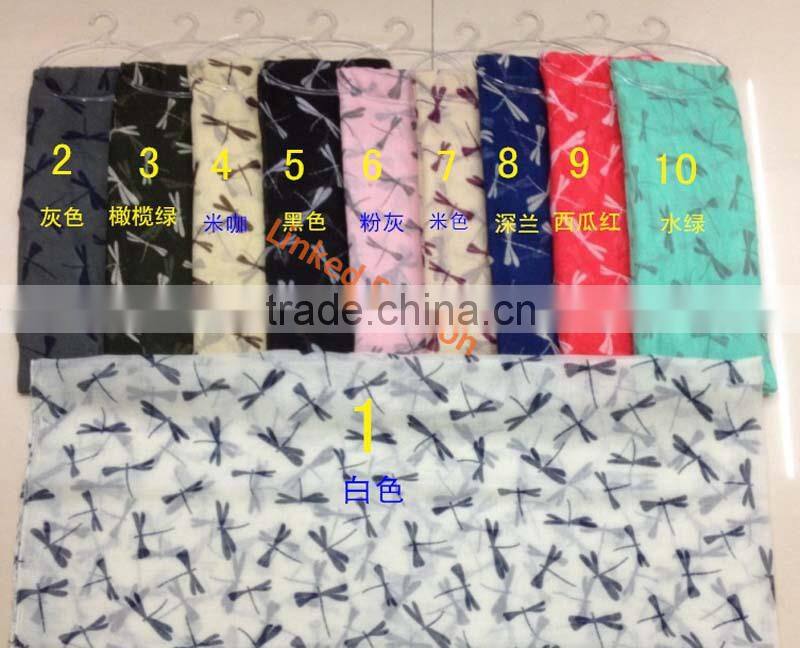 latest fashion voile scarf print scarf starfish scarf for women bufunda