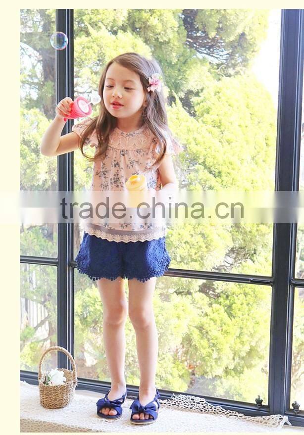 Wholesale Baby Girls Lace Sequin Cotton Shorts Childrens Boutique Clothing