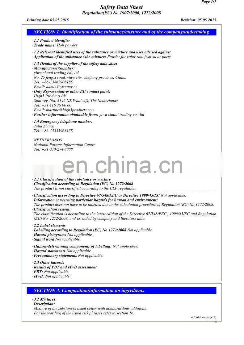 color powder for color run colour powder